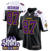 Minnesota Vikings King Of The North Patch Throwback Game Jersey - All Stitched