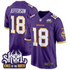 Minnesota Vikings King Of The North Patch Throwback Game Jersey - All Stitched