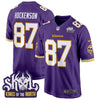 Minnesota Vikings King Of The North Patch Throwback Game Jersey - All Stitched