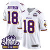 Minnesota Vikings King Of The North Patch Throwback Game Jersey - All Stitched