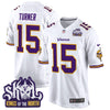 Minnesota Vikings King Of The North Patch Throwback Game Jersey - All Stitched
