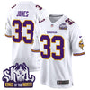 Minnesota Vikings King Of The North Patch Throwback Game Jersey - All Stitched