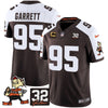 Browns #32 Jim Brown Memorial Patch Vapor Limited Jersey V2 - All Stitched