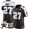 Browns #32 Jim Brown Memorial Patch Vapor Limited Jersey V2 - All Stitched