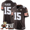 Browns #32 Jim Brown Memorial Patch Vapor Limited Jersey V2 - All Stitched