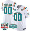 Dolphins 50th & Don Shula 347 Memorial Patch Vapor Limited Custom Jersey - All Stitched