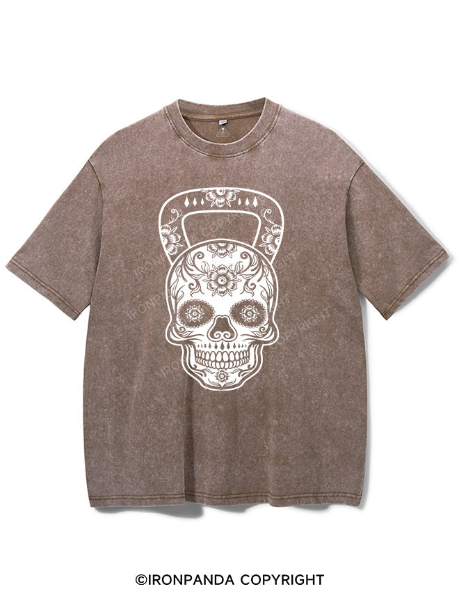 Sugar Skull Kettlebell Vintage Gym Shirt