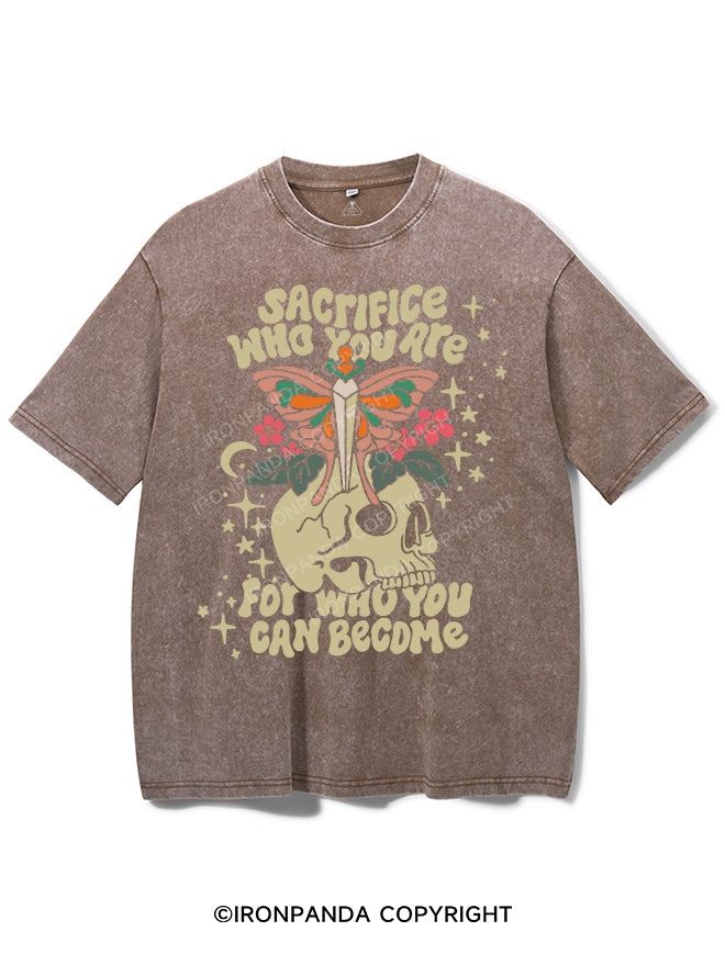 SACRIFICE WHO YOU ARE FOR WHO YOU CAN BECOME VINTAGE GYM SHIRT