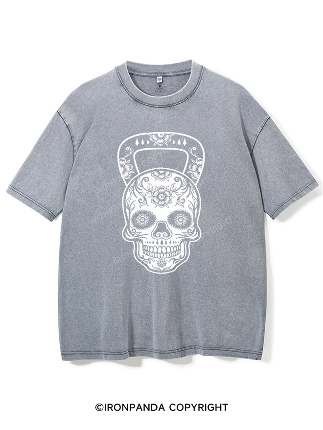 Sugar Skull Kettlebell Vintage Gym Shirt