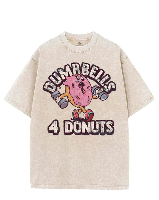 DUMBBELLS 4 DONUTS VINTAGE GYM SHIRT