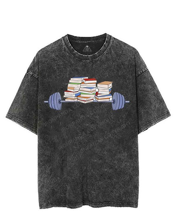 Lifting weights and books VINTAGE GYM SHIRT