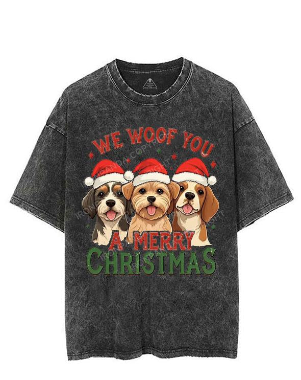 WE WOOF YOU A MERRY CHRISTMAS VINTAGE GYM SHIRT