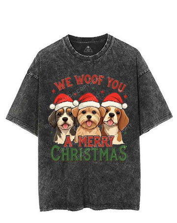 WE WOOF YOU A MERRY CHRISTMAS VINTAGE GYM SHIRT