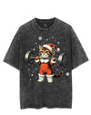 SANTA KITTEN WORKOUT VINTAGE GYM SHIRT