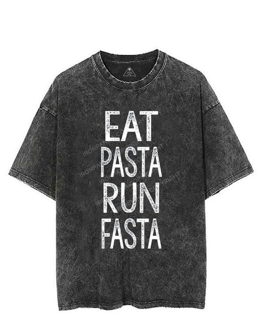 EAT PASTA RUN FASTA VINTAGE GYM SHIRT