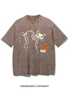 CAT AND PUMPKIN SKELETON VINTAGE GYM SHIRT