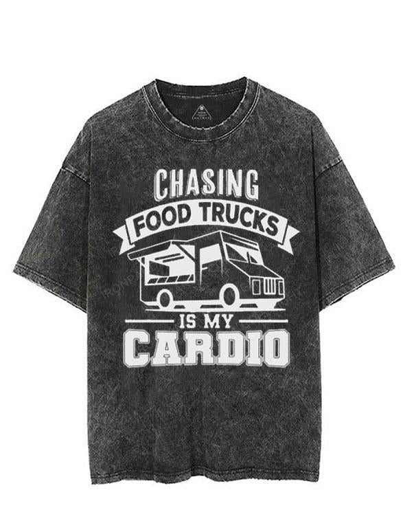 CHASING FOOD TRUCKS IS MY CARDIO VINTAGE GYM SHIRT