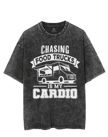 CHASING FOOD TRUCKS IS MY CARDIO VINTAGE GYM SHIRT