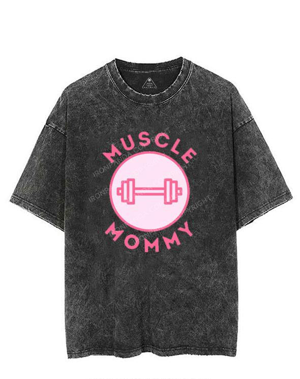 MUSCLE Mom  PINK VINTAGE GYM SHIRT