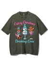 CUTESY CHRISTMAS DRINKING CREW VINTAGE GYM SHIRT