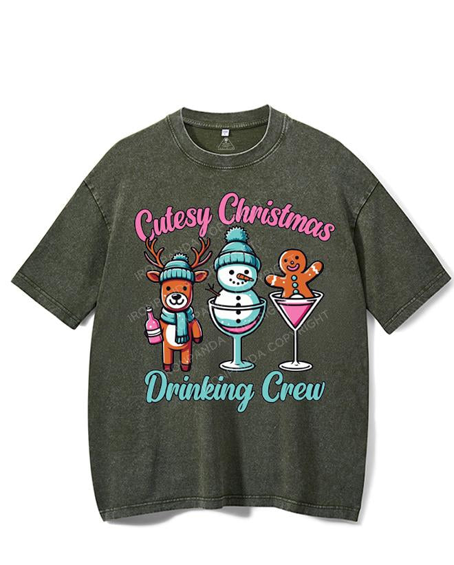 CUTESY CHRISTMAS DRINKING CREW VINTAGE GYM SHIRT