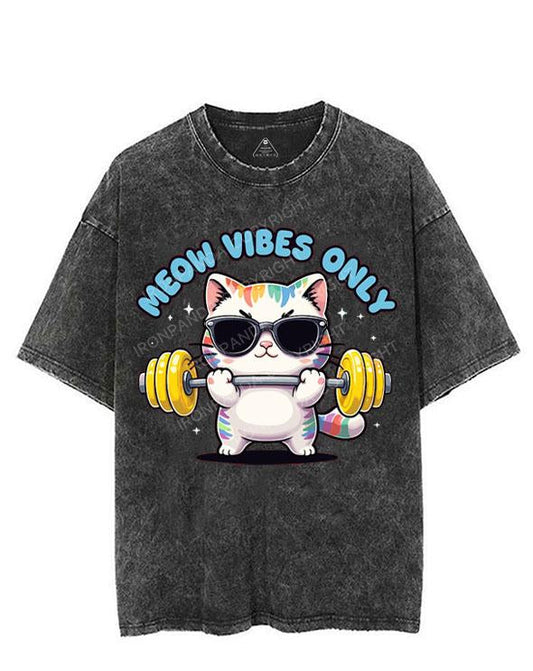 MEOW VIBES ONLY VINTAGE GYM SHIRT