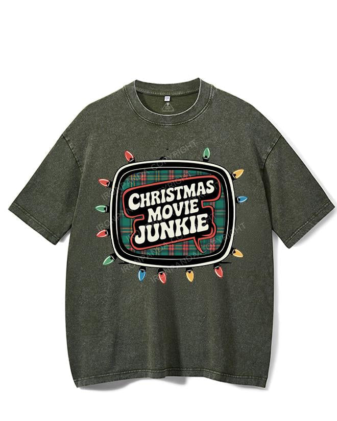 CHRISTMAS MOVIE JUNKIE VINTAGE GYM SHIRT