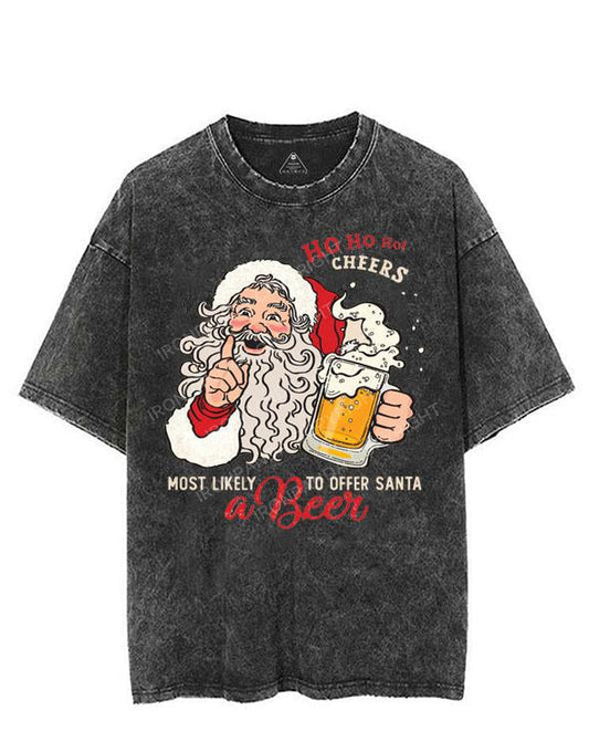 MOST LIKELY A BEER TO OFFER SANTA VINTAGE GYM SHIRT