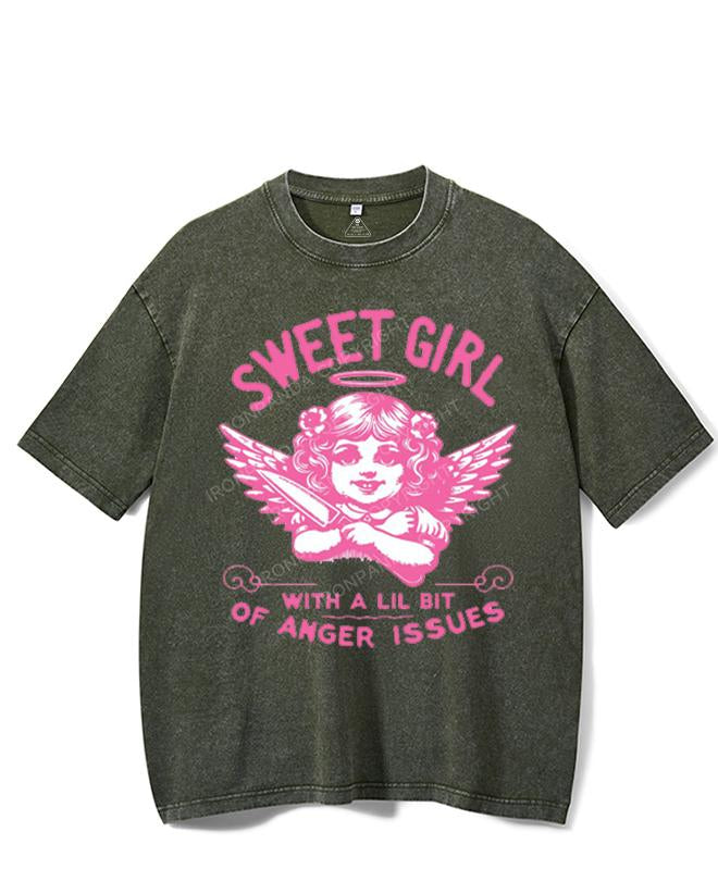 SWEET GIRL WITH A LIL BIT OF ANGER ISSUES VINTAGE GYM SHIRT