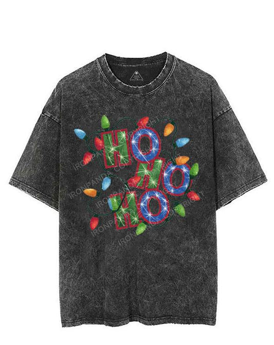 HO HO HO COLORED LIGHTS VINTAGE GYM SHIRT