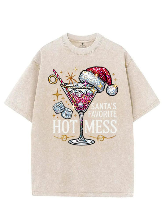 SANTA'S FAVORITE HOT MESS VINTAGE GYM SHIRT