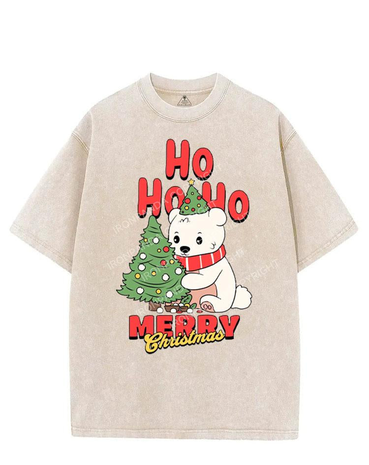 HO HO HO MERRY CHRISTMAS VINTAGE GYM SHIRT