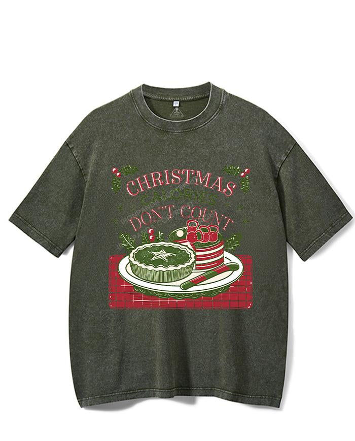 CHRISTMAS CALORIES DONT COUNT VINTAGE GYM SHIRT