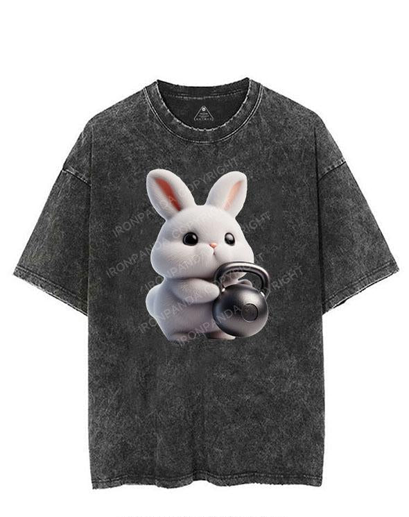 CUTE BUNNY KETTLEBELL VIBES VINTAGE GYM SHIRT