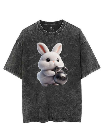 CUTE BUNNY KETTLEBELL VIBES VINTAGE GYM SHIRT