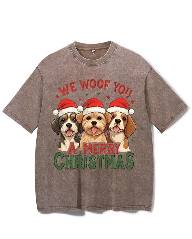 WE WOOF YOU A MERRY CHRISTMAS VINTAGE GYM SHIRT