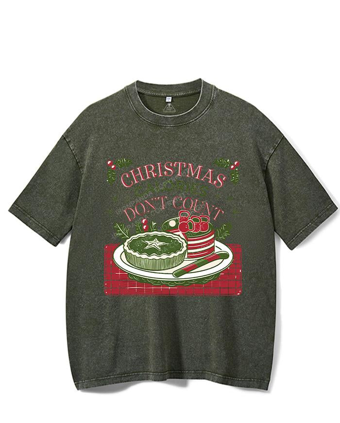 CHRISTMAS CALORIES DONT COUNT VINTAGE GYM SHIRT