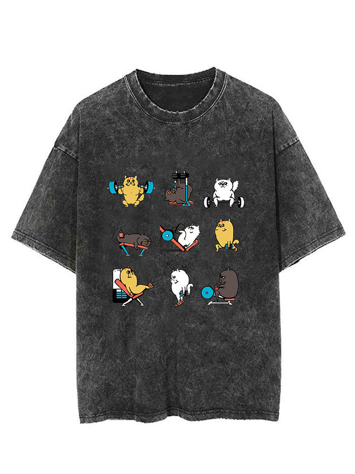 LEG DAY WITH CAT VINTAGE GYM SHIRT
