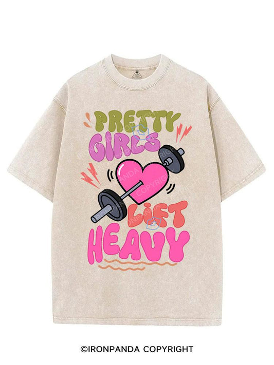 PRETTY GIRLS LIFT HEAVY VINTAGE GYM SHIRT