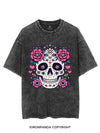 SKELETON WITH FLOWER  VINTAGE GYM SHIRT