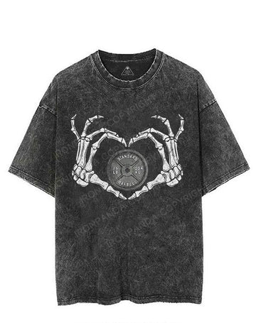 Skull Weight Plate VINTAGE GYM SHIRT