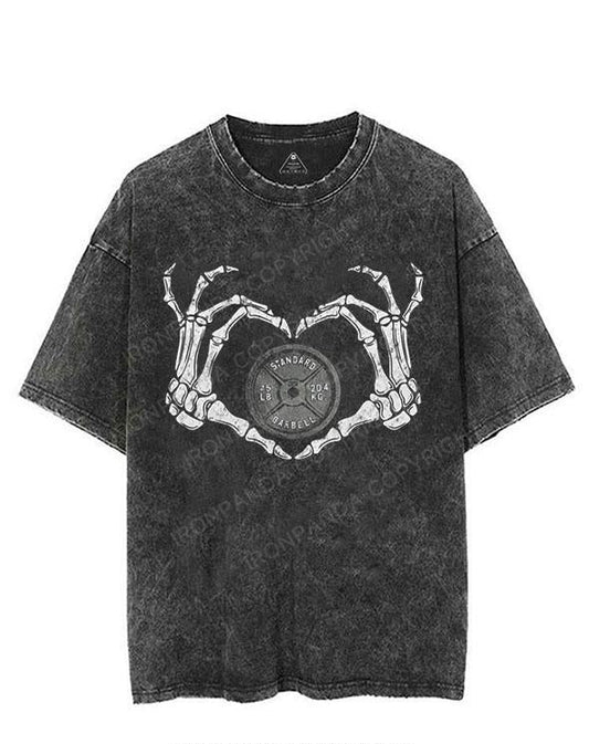 Skull Weight Plate VINTAGE GYM SHIRT