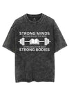 STRONG MINDS READING BUILDS THE MIND LIFTING BUILDS THE BODY STRONG BODIES VINTAGE GYM SHIRT