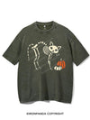 CAT AND PUMPKIN SKELETON VINTAGE GYM SHIRT