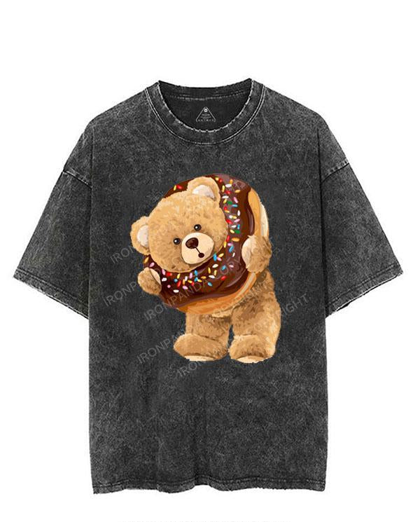 DOUGHNUT BLING ON THE TEDDY VINTAGE GYM SHIRT