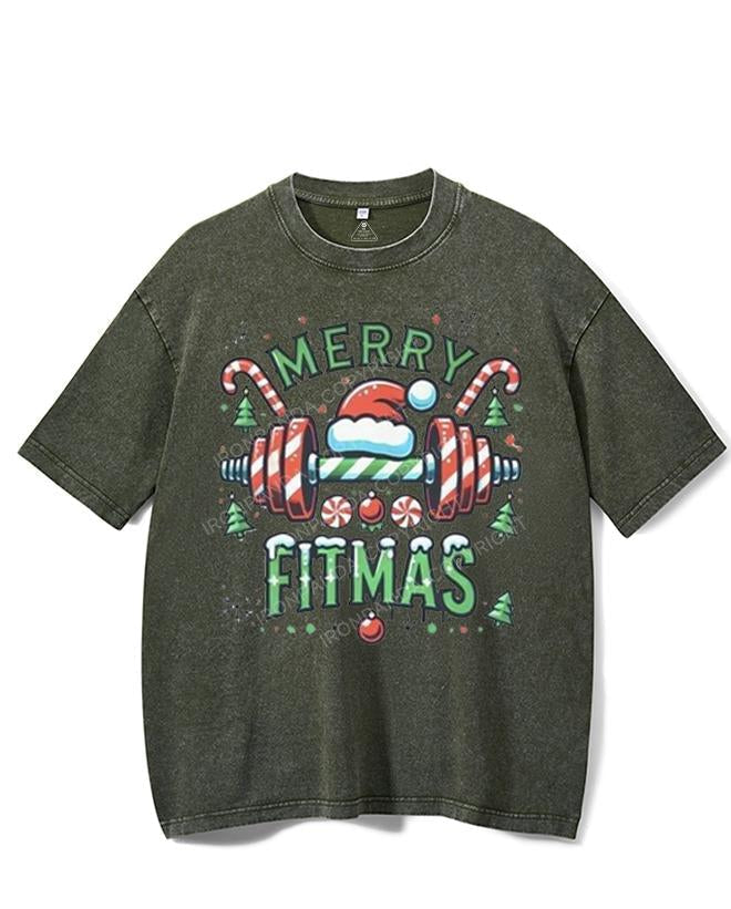MERRY FITMAS VINTAGE GYM SHIRT