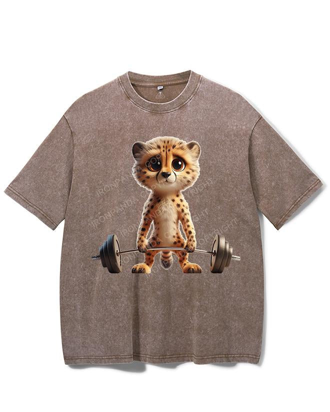 IRON-PUMPING LEOPARD VINTAGE GYM SHIRT