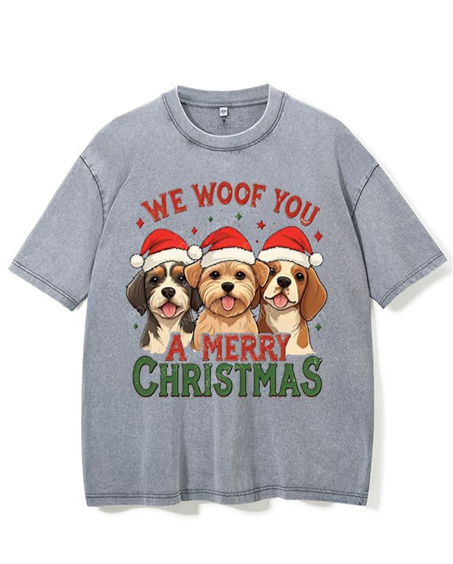WE WOOF YOU A MERRY CHRISTMAS VINTAGE GYM SHIRT