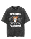 TRAINING TO BE PAWSOME VINTAGE GYM SHIRT