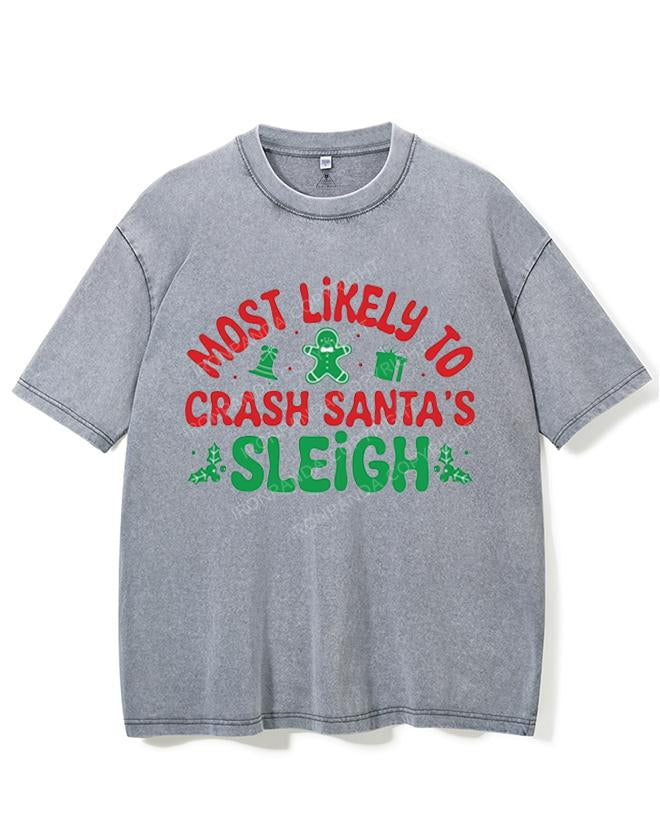MOST LIKELY TO CRASH SANTA'S SLEIGH VINTAGE GYM SHIRT
